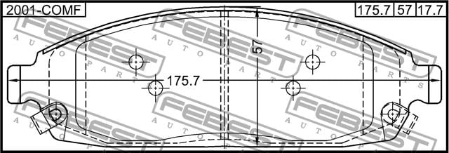 Febest 2001-COMF Brake Pad Set, disc brake 2001COMF: Buy near me at 2407.PL in Poland at an Affordable price!