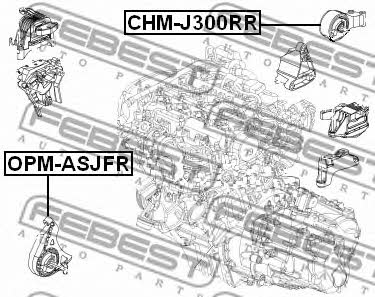 Подушка двигателя передняя Febest OPM-ASJFR