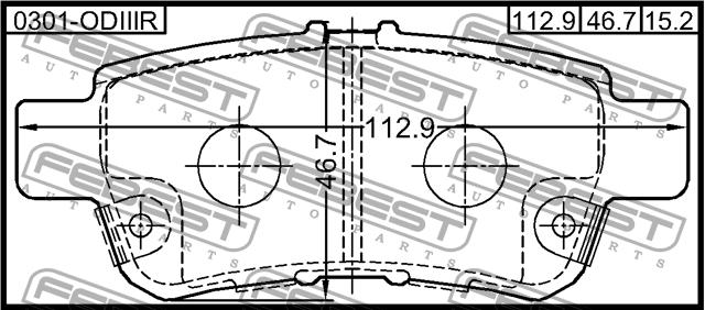 Febest 0301-ODIIIR Rear disc brake pads, set 0301ODIIIR: Buy near me in Poland at 2407.PL - Good price!