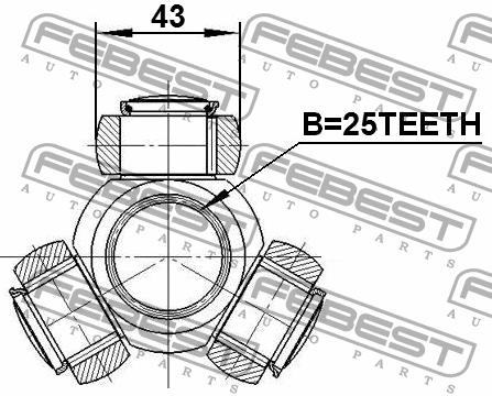 Drive Shaft Tripoid Febest 1616-169