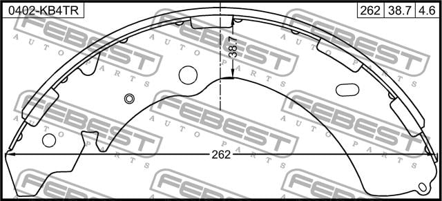 Febest 0402-KB4TR Parking brake shoes 0402KB4TR: Buy near me at 2407.PL in Poland at an Affordable price!