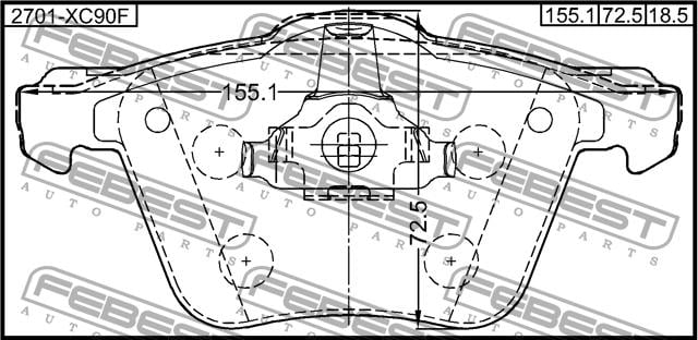 Febest 2701-XC90F Brake Pad Set, disc brake 2701XC90F: Buy near me in Poland at 2407.PL - Good price!
