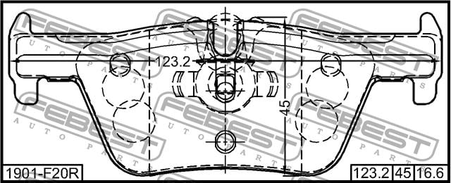 Febest 1901-F20R Brake Pad Set, disc brake 1901F20R: Buy near me in Poland at 2407.PL - Good price!