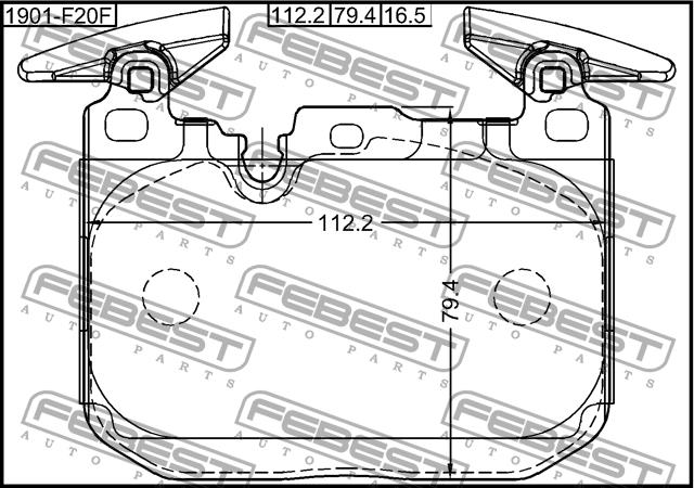 Febest 1901-F20F Гальмівні колодки, комплект 1901F20F: Приваблива ціна - Купити у Польщі на 2407.PL!