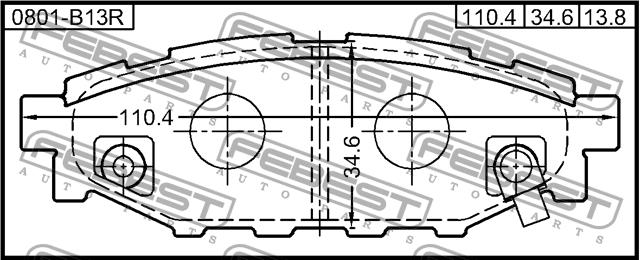 Febest 0801-B13R Scheibenbremsbeläge, Set 0801B13R: Kaufen Sie zu einem guten Preis in Polen bei 2407.PL!