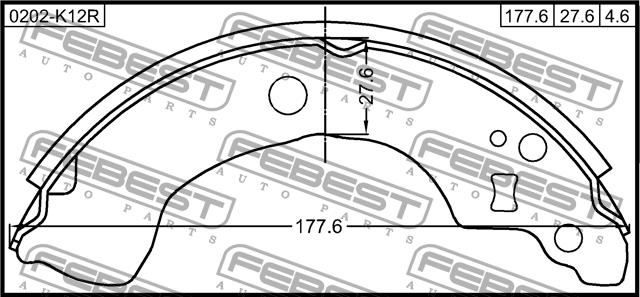 Febest 0202-N16R Brake shoe set 0202N16R: Buy near me at 2407.PL in Poland at an Affordable price!