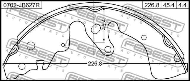 Febest 0702-JB627R Brake shoe set 0702JB627R: Buy near me at 2407.PL in Poland at an Affordable price!