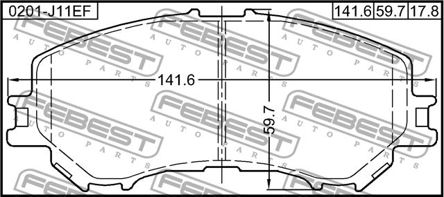 Febest 0201-J11EF Brake Pad Set, disc brake 0201J11EF: Buy near me in Poland at 2407.PL - Good price!