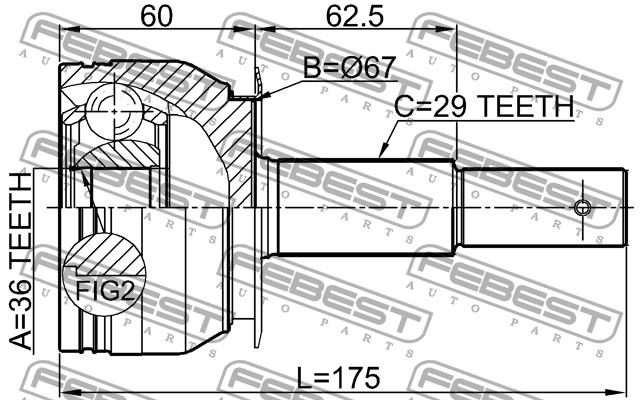 Купить Febest 0210D40AT – отличная цена на 2407.PL!