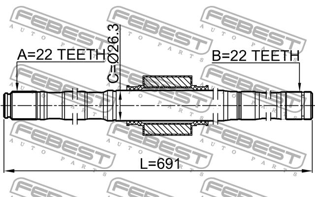 Półoś prawa Febest 0212-E11MT16L