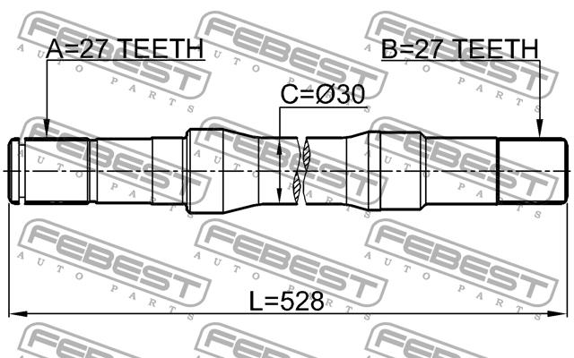 Półoś prawa Febest 1012-C100RH