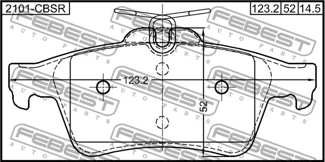 Febest 2101-CBSR Brake Pad Set, disc brake 2101CBSR: Buy near me in Poland at 2407.PL - Good price!