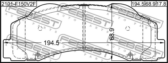 Febest 2101-F150V2F Front disc brake pads, set 2101F150V2F: Buy near me in Poland at 2407.PL - Good price!