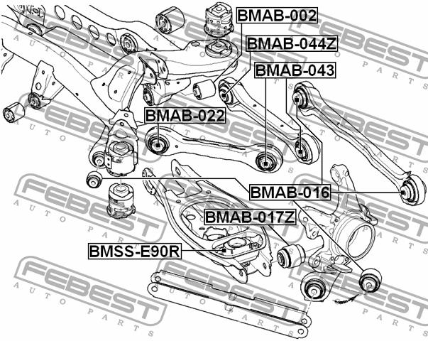 Опора заднього амортизатора Febest BMSS-E90R