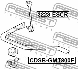 Tuleja stabilizatora przedniego Febest CDSB-GMT800F