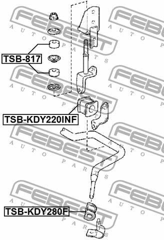 Втулка стабілізатора переднього Febest TSB-KDY220INF