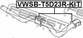 Втулка стабілізатора заднього Febest VWSB-T5D23R-KIT