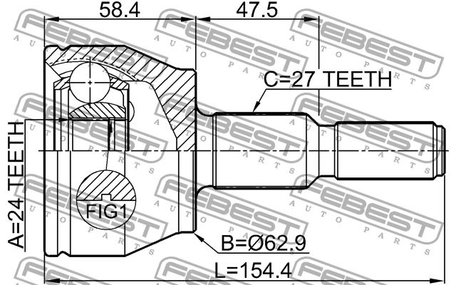 CV joint Febest 2110-CB7