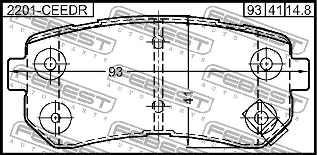 Febest 2201-CEEDR Brake Pad Set, disc brake 2201CEEDR: Buy near me in Poland at 2407.PL - Good price!