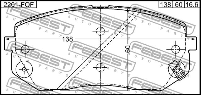 Febest 2201-FQF Brake Pad Set, disc brake 2201FQF: Buy near me in Poland at 2407.PL - Good price!