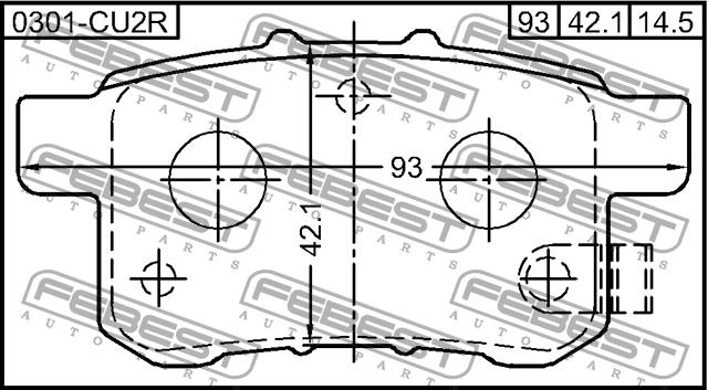 Febest 0301-CU2R Brake Pad Set, disc brake 0301CU2R: Buy near me in Poland at 2407.PL - Good price!