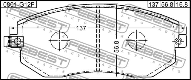 Febest 0801-G12F Brake Pad Set, disc brake 0801G12F: Buy near me in Poland at 2407.PL - Good price!