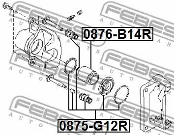 Rear brake caliper piston Febest 0876-B14R