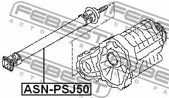 Вал карданний Febest ASN-PSJ50