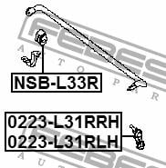 Łącznik stabilizatora tylnego prawy Febest 0223-L33RRH
