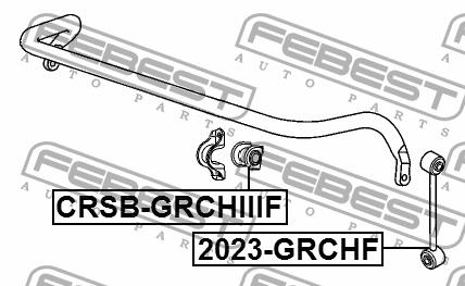 Втулка стабілізатора переднього Febest CRSB-GRCHIIIF