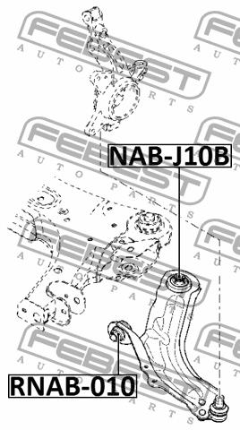 Сайлентблок переднего рычага передний Febest RNAB-010