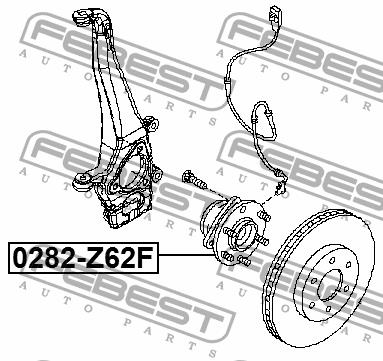 Piasta koła z łożyskiem przednim Febest 0282-Z62F