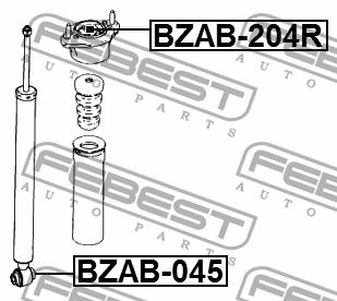 Tuleja tylnego zawieszenia amortyzatora Febest BZAB-204R