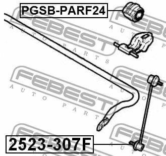 Front stabilizer bush Febest PGSB-PARF24