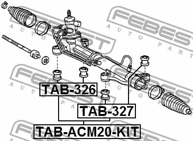 Сайлентблоки рейки рульової, комплект Febest TAB-ACM20-KIT