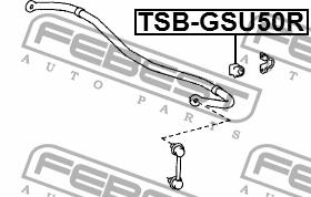 Втулка стабілізатора заднього Febest TSB-GSU50R