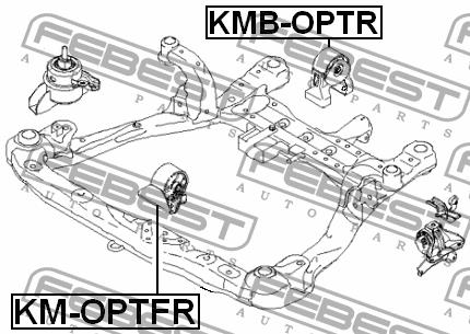 Poduszka silnika z przodu Febest KM-OPTFR
