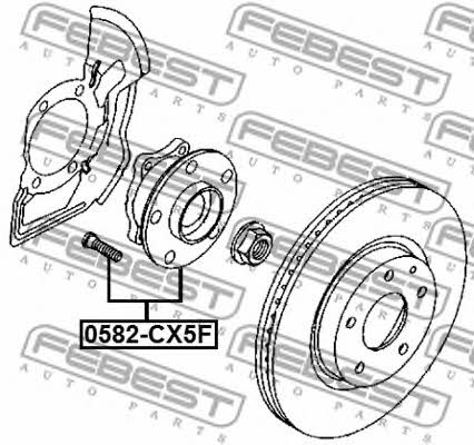 Wheel hub with front bearing Febest 0582-CX5F