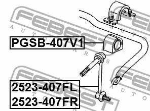 Front Left stabilizer bar Febest 2523-407FL