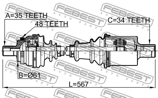 Купити Febest 1614210LH – суперціна на 2407.PL!