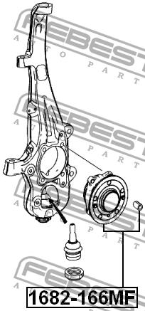 Wheel hub front Febest 1682-166MF