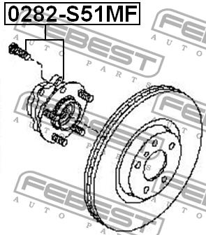 Маточина колеса з підшипником передня Febest 0282-S51MF