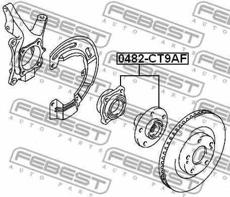 Piasta koła z łożyskiem przednim Febest 0482-CT9AF