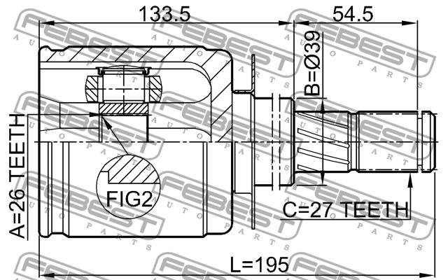 CV joint Febest 0211-R51