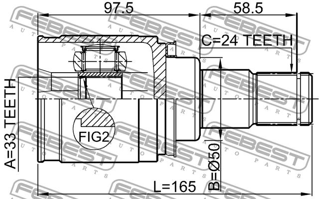 Przegub homokinetyczny Febest 0411-CY3MTLH