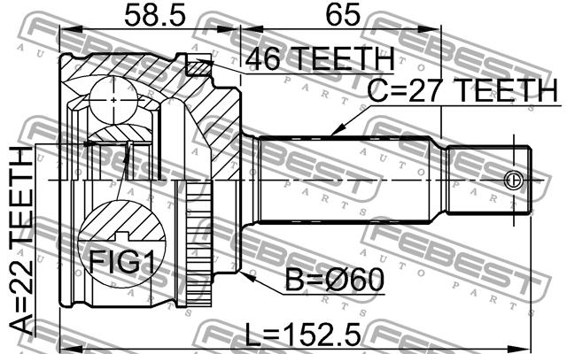 CV joint Febest 2210-CDA46