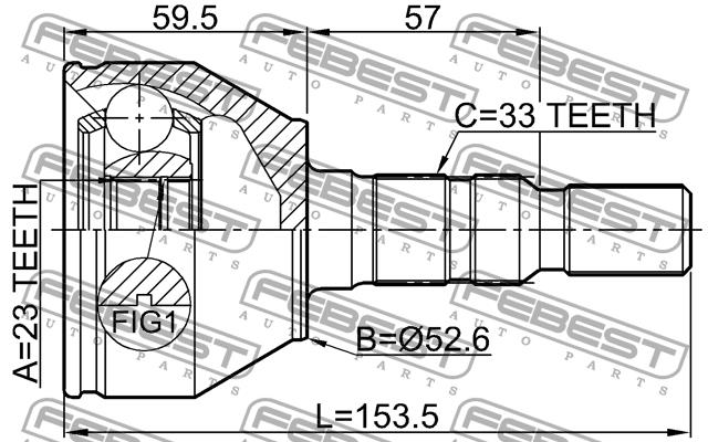 CV joint Febest 1810-ASJAT