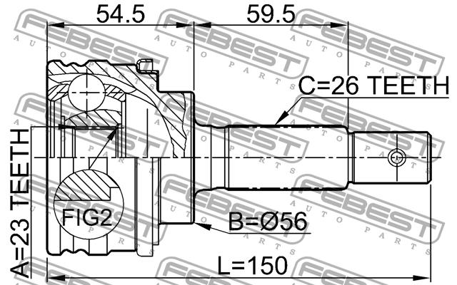 CV joint Febest 0110-037