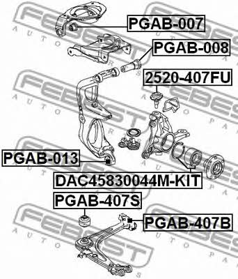 Tuleja przedniego dolnego wahacz przednia Febest PGAB-407S