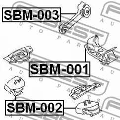 Подушка двигателя задняя Febest SBM-001